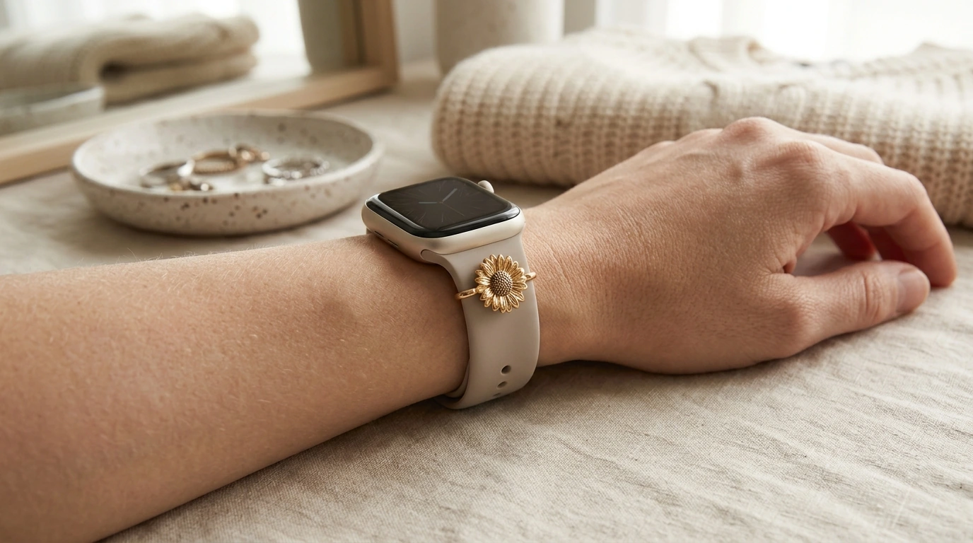 Sunflower Charm for Apple Watch Bands: Easy Style Upgrade